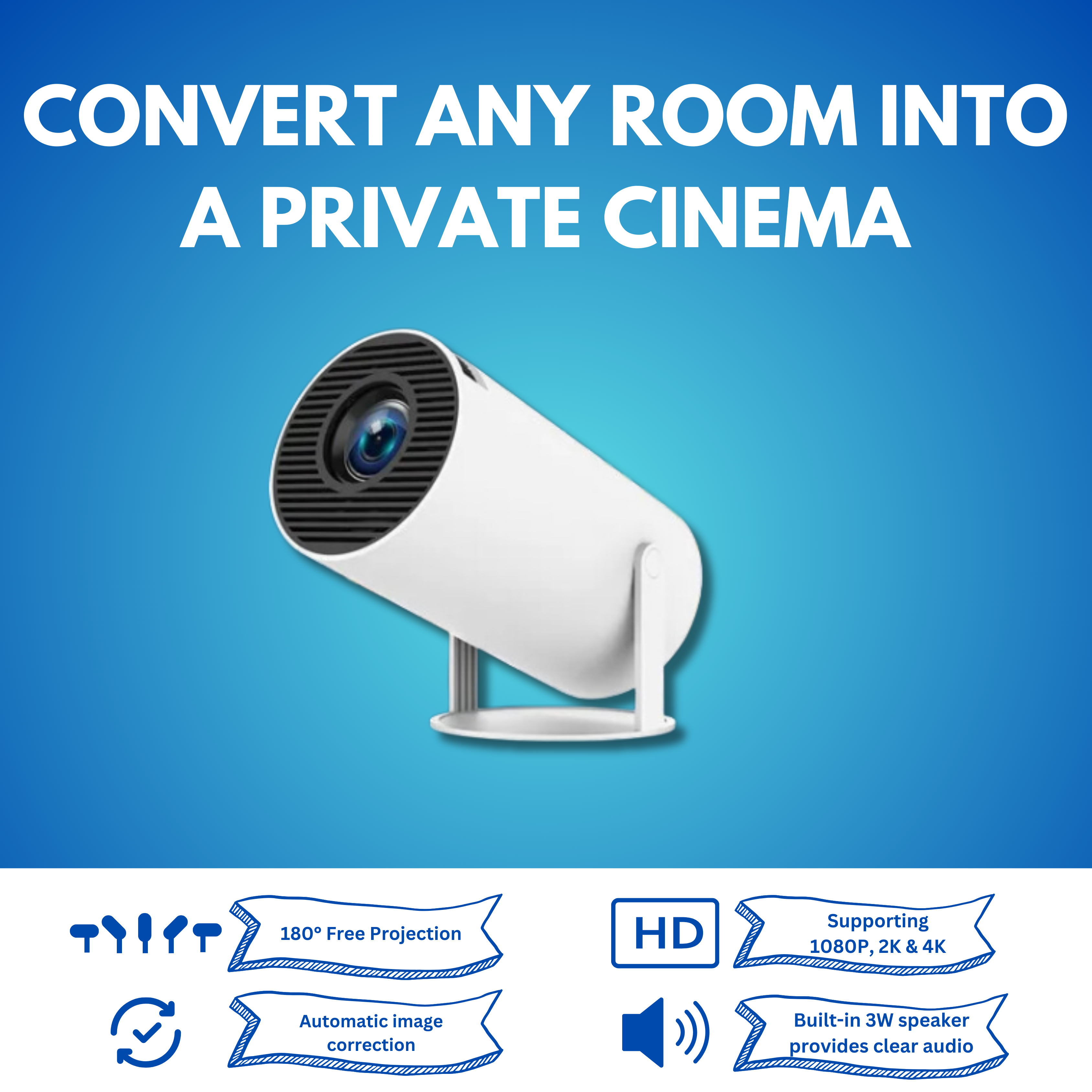 MyCinemaPro HD Projector + FREE Projector Screen